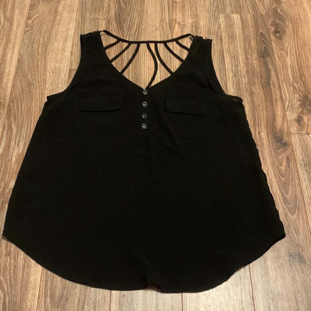 Black tank top blouse